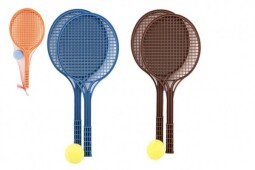 Soft tenis plast barevný a míček 53cm